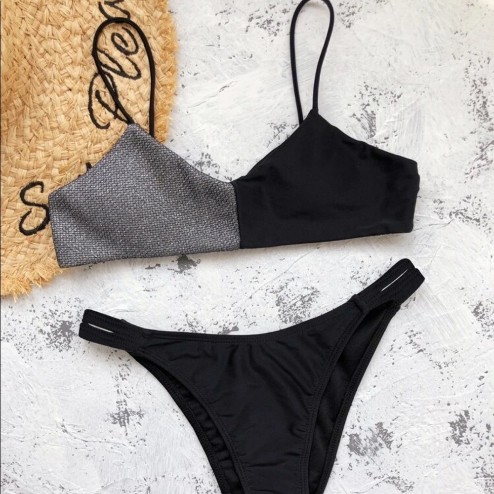 Two Tone Black and Silver Bikini